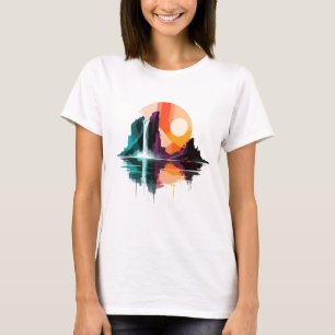 穏やかな景観穏やかな自然山脈 Tシャツ
