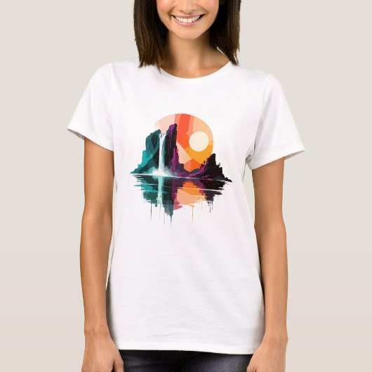 穏やかな景観穏やかな自然山脈 Tシャツ (正面)