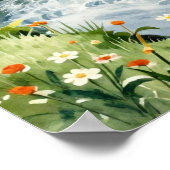 穏やかな曲がりくねり: 水彩画で描く陽光あふれる風景の研究 ポスター (角)