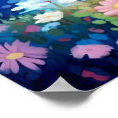 穏やかな月の夜のフローラストリーム風景 |愛 ポスター (角)