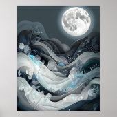 穏やかな月光の風景 ポスター (正面)