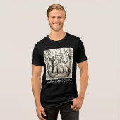 穏やかな月夜の猫家族のイラスト トライブレンドTシャツ (正面全面)