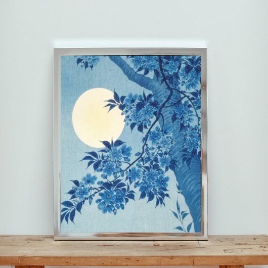 穏やかな月明かりのさくらんぼの花 フォトプリント           