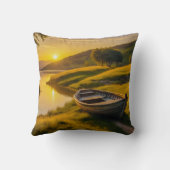 穏やかな朝の日の出 クッション (裏面)