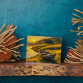 穏やかな朝の日の出 フォトプラーク (側面)