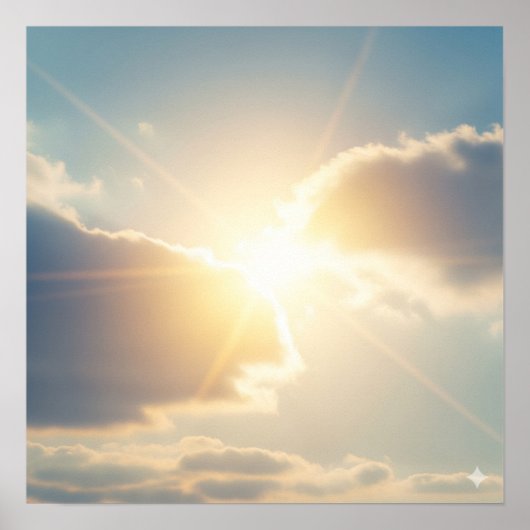 穏やかな朝の日の出 ポスター (正面)