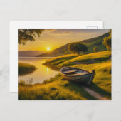 穏やかな朝の日の出 ポストカード (正面/裏面)