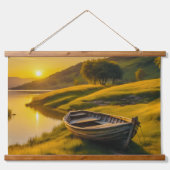 穏やかな朝の日の出 吊り下げ型タペストリー (正面)