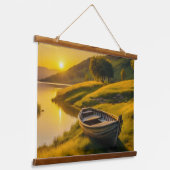 穏やかな朝の日の出 吊り下げ型タペストリー (傾斜あり)