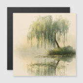 穏やかな柳の木の反射自然アート（1） (正面/裏面)