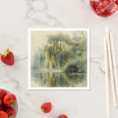穏やかな柳の木の反射自然アート（10） スタンダードカクテルナプキン (インサイチュ)