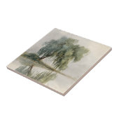 穏やかな柳の木の反射自然アート（10） タイル (側面)