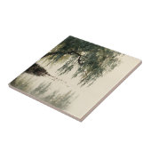 穏やかな柳の木の反射自然アート（11） タイル (側面)