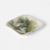穏やかな柳の木の反射自然アート（12） ペーパープレート (傾斜あり)
