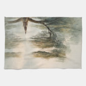 穏やかな柳の木の反射自然アート (13) キッチンタオル (横)