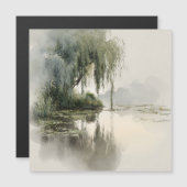 穏やかな柳の木の反射自然アート（2） (正面/裏面)