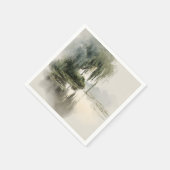 穏やかな柳の木の反射自然アート（2） スタンダードカクテルナプキン (角)