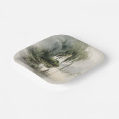 穏やかな柳の木の反射自然アート（2） ペーパープレート (傾斜あり)