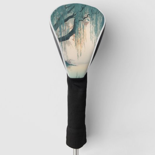 穏やかな柳の木の反射自然アート(3) ゴルフヘッドカバー (正面)