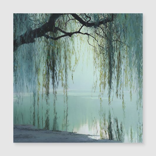 穏やかな柳の木の反射自然アート（4） (正面)