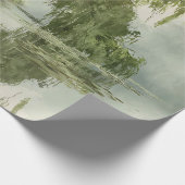穏やかな柳の木の反射自然アート（5） ラッピングペーパー (角)