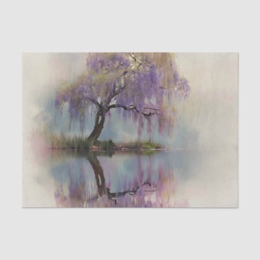 穏やかな柳の木の反射自然アート（6） 薄葉紙 (正面)