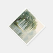 穏やかな柳の木の反射自然アート（9） スタンダードカクテルナプキン (角)
