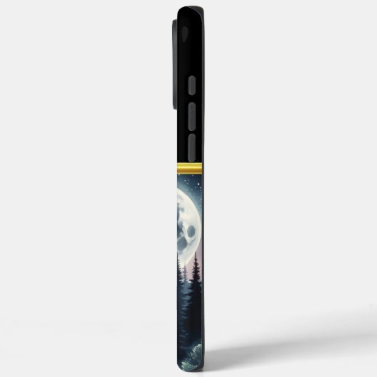 穏やかな森の中で満月を迎えて狼が吠えていた Case-Mate iPhoneケース (裏面 / 左)