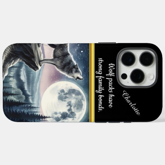 穏やかな森の中で満月を迎えて狼が吠えていた Case-Mate iPhoneケース (裏面 (横))