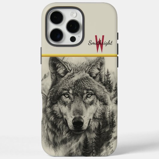 穏やかな森の中のオオカミポートレート Case-Mate iPhoneケース (裏面)