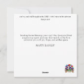 穏やかな森の復活祭でかわいい眠いバニー シーズンカード (裏面)