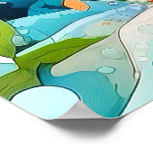 穏やかな森の風景アート ポスター (角)