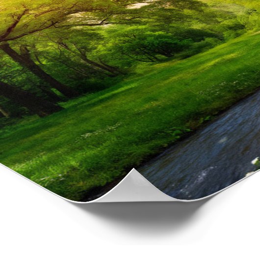 穏やかな森の風景 ポスター (角)