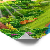 穏やかな森の風景 ポスター (角)