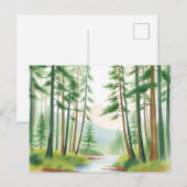 穏やかな森の風景（水彩画） ポストカード (正面/裏面)
