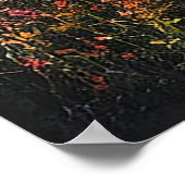 穏やかな森林川に沈む夕日 ポスター (角)