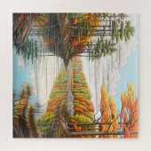 穏やかな森林河川の風景 ジグソーパズル (横)