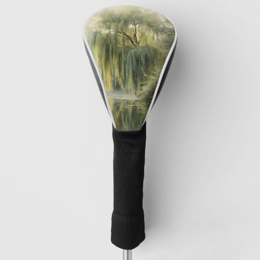 穏やかな楡の木の反射自然アート (10) ゴルフヘッドカバー (正面)