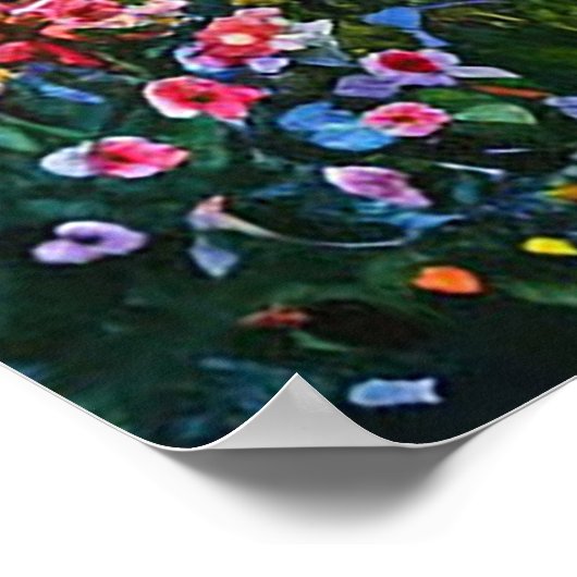 穏やかな樺の木の森の風景 ポスター (角)