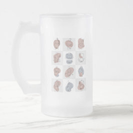 穏やかな母性ラインアート – 抽象芸術ベビーバンプ フロストグラスビールジョッキ