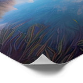 穏やかな水と桜 ポスター (角)