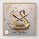 『穏やかな水と穏やかな魂』 スクエア壁時計 (正面)