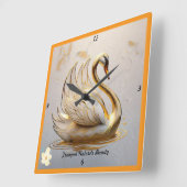 『穏やかな水と穏やかな魂』 スクエア壁時計 (傾斜)