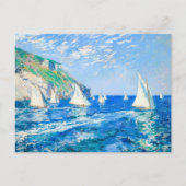 穏やかな水に帆船 – 印象派絵を描家 ポストカード (正面)