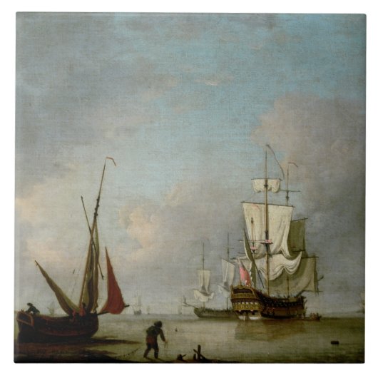 穏やかな水のフリゲート艦 タイル (正面)