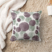 穏やかな水の色の泡Sage Green & Purple クッション (ブランケット)