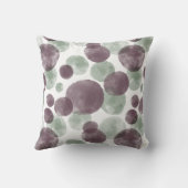 穏やかな水の色の泡Sage Green & Purple クッション (裏面)