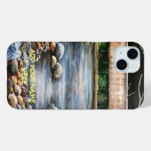 穏やかな水の青絵を描い色調をカスタマイズ Case-Mate iPhoneケース (裏面 (横))