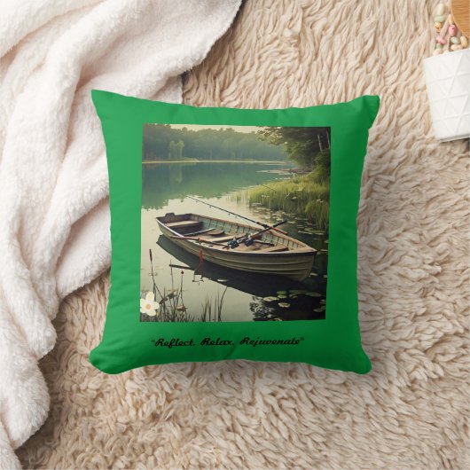 「穏やかな水の風景」 クッション (ブランケット)