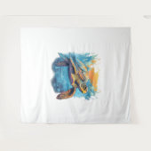 穏やかな水中カメ タペストリー (正面(横))